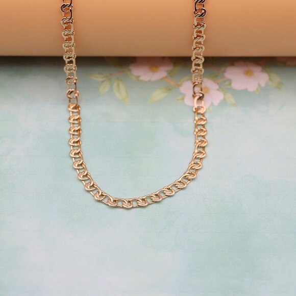 "Classic Link Rose Gold Chain Necklace Elegant Shine, XPNL0129 - Picture 7 of 12